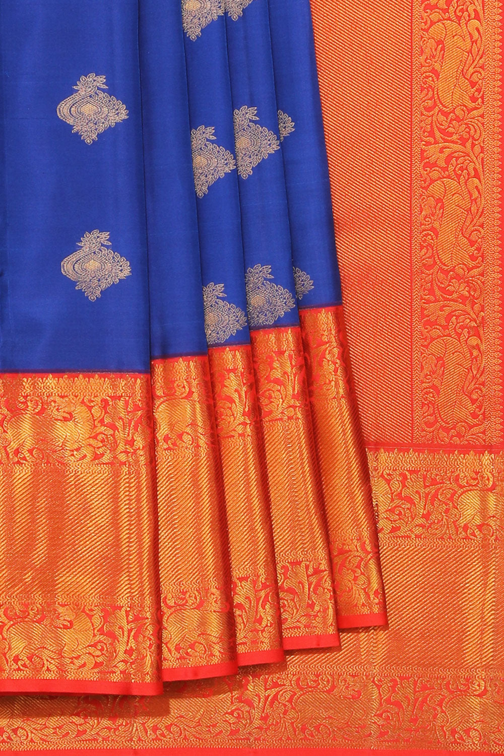 Image of Kanchipattu Royal Blue Saree